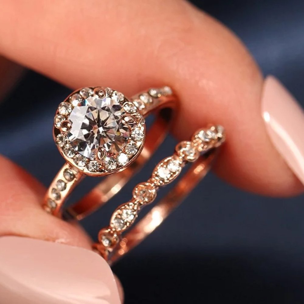 🍒 ROSE Gold Ring Set - Picture 2 of 5